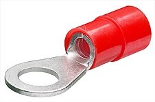 Kabelschuh, Ringform isoliert 0,5 - 1,0 mm², für 4mm Schrauben, rot