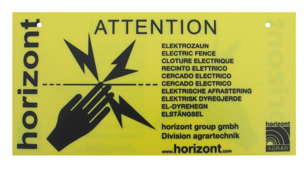 Internationales Warnschild "Vorsicht Elektrozaun" (4Stk.)