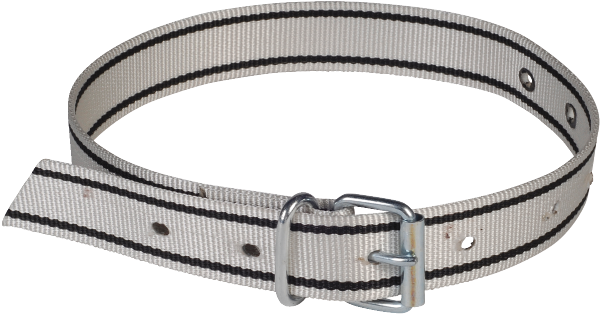 Halsmarkierungsband mit Rollenschnalle, weiß/schwarz, 130cm
