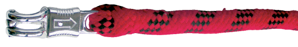 Führstrick MICRO, aus Microfaser, mit Panikhaken,  ø 20mm, ca. 200cm lang, rot